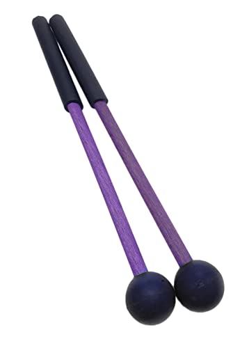 1 Pair 9 Inch Rubber Xylophone Sticks Tongue Drum Mallets Percussion Sticks Hammer for Glockenspiel, Xylophone, Chime, Woodblock, and Bells (Purple) - color: Purple