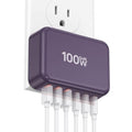 USB C Fast Charger Block 100W Compact for Multiple Devices Wall Charger - color: Purple