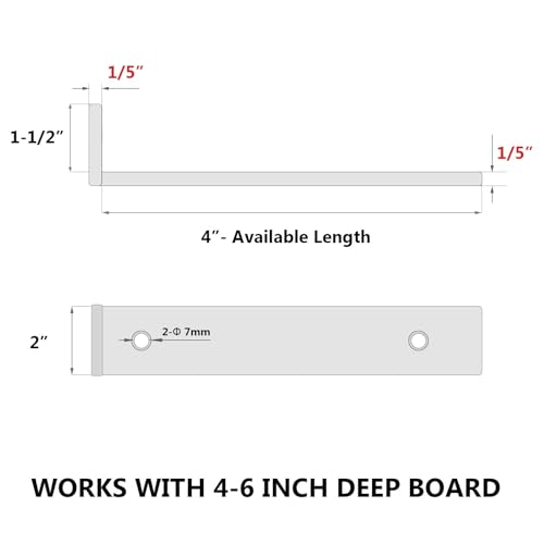 NEODROP 6-Pack 4 Inch Floating Shelf Brackets, Heavy Duty Hidden Shelves Bracket for Kitchen, Nursery, Black Powder Coated Steel - size: 4 Inch, style: 6 Pack