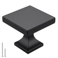 Goldenwarm 5 Pack Black Cabinet Knobs Matte Square Drawer Knobs Black Cabinet Hardware for Kitchen Bathroom Zinc Alloy Handle and Pulls - color: Square Black, size: Single Hole