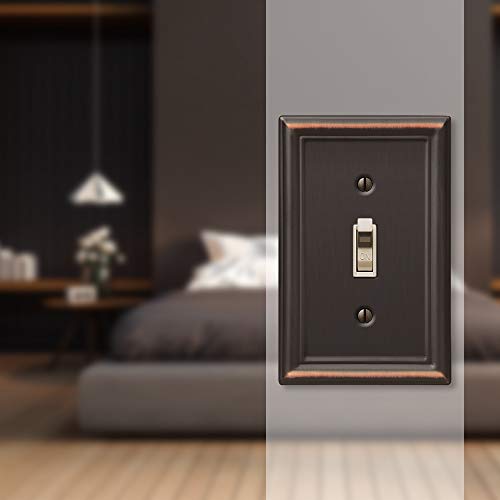 Amerelle 149TDB Chelsea Wallplate, 1 Toggle, Steel, Aged Bronze, 1-Pack - color: Aged Bronze, size: 1 Toggle