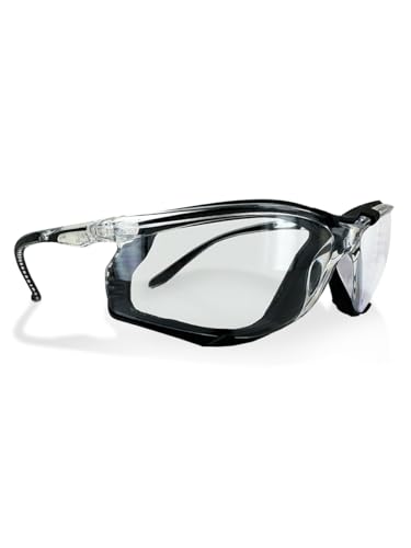 MAGID Gemstone Onyx Foam Lined Safety Glasses, ANSI Z87.1, Removable Foam Seal Blocks Dust & Debris, Anti-Fog UV Protection, Wraparound Clear Lens, Black Frame, 1 Pair, Y84 - color: Clear Lens, size: 1 Pair