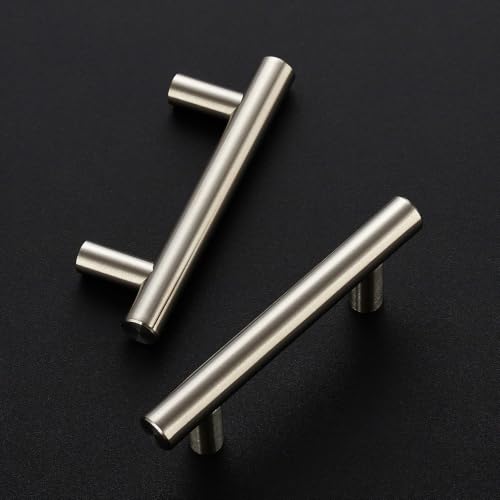 Ravinte Brushed Nickel Cabinet Handles,Round T Pulls,2-1/2 Inch,30 Pack - color: Brushed Nickel, size: 2-1/2 Inch Hole Center