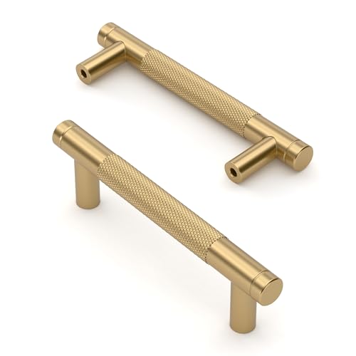 Asidrama 10 Pack 3.75 Inch(96mm) Champagne Bronze Cabinet Pulls Knurled Cabinet Handles Cupboard Handles Kitchen Cabinet Hardware for Cupboard Drawer Pulls - color: Champagne Bronze, size: 3.75" Hole Center, style: 10 Pack