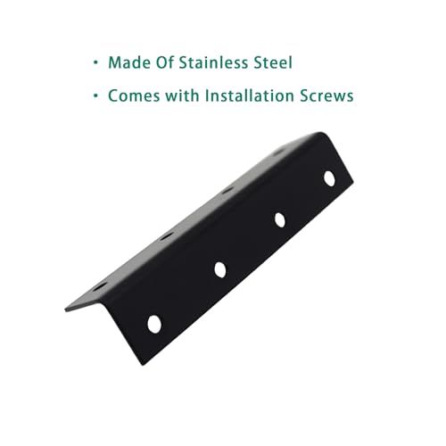 Long L Bracket,ULIFESTAR Black Corner Brace Brackets,Stainless Steel Corner Brackets,Heavy Duty Shelf Bracket,Metal Right Angle Bracket for Wood,128*25mm/5.04*0.98'' 4 PCS - size: 128*25mm/5.04*0.98''