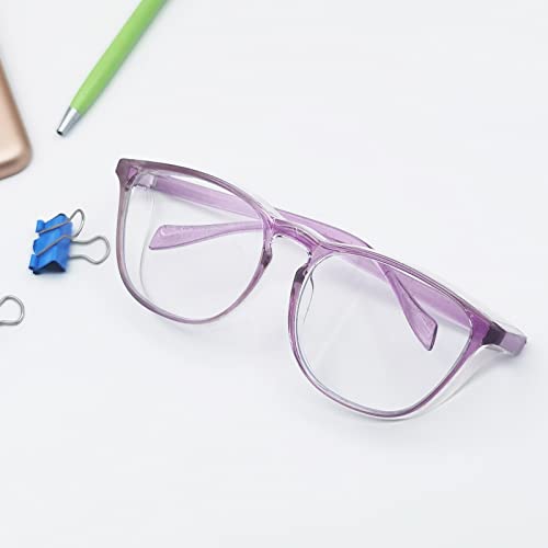 Safety Glasses for Men Women Nurses Anti Fog Stylish Fashion Comfortable Goggles with Side Shields Eye Protection for Adult - color: Dark Purple