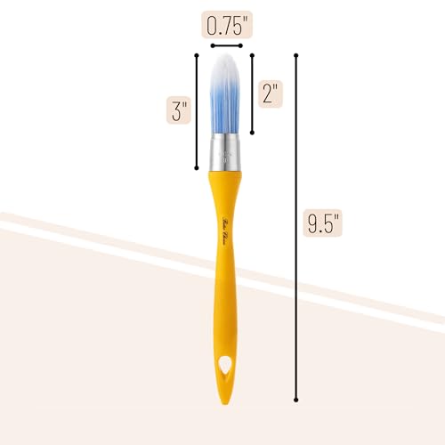 Bates- Trim Brush, 0.75 Inch, Edge Painting Tool, Trim Paint Brushes, Trimmer Edger, Trim Brush - color: Mustard Yellow, size: 0.75 inch, 1 Pack