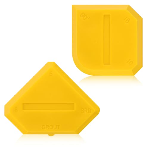 Outus 2 Pieces Caulking Tool Set Silicone Sealant Grout Tool for Kitchen Bathroom Floor Sealant Sealing(Yellow) - color: Yellow