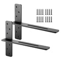 VEVOR T Shelf Brackets, 200 lbs Capacity, 2 Pcs, 16 inch Solid Steel Heavy Duty with Screws for Floating Shelves, Countertop Support Hardware - size: 16x2.89x12 in