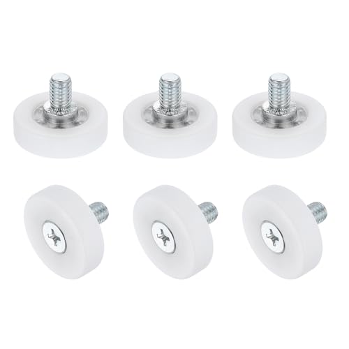 uxcell 6Pcs 25mm Drawer Rollers, M6 x 0.35" Thread Plastic Positioning Pulleys Flat Surface Small Drawer Pulley Bearing Replacement Wheel for Furniture Parts Cabinet Cupboard Slides - size: 25mm M6 x 0.35"