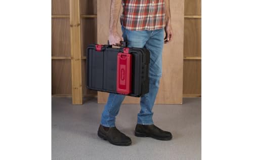 Keter Stack N' Roll Power Tool Case with Removable Dividers - color: Black/Red, size: Power Tool Organizer