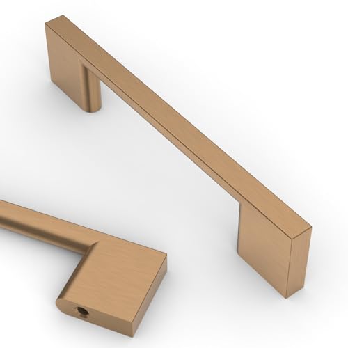 Asidrama 10 Pack 3.75 Inch(96mm) Champagne Bronze Kitchen Cabinet Handles, Cabinet Pulls Kitchen Cabinet Hardware for Cupboard Drawer Handles Dresser Pulls - color: Champagne Bronze, size: 3.75" Hole Center(96mm), style: 10 Pack