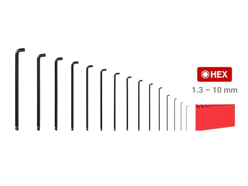 TEKTON Short Arm Ball End Hex L-Key Set, 15-Piece | KLX91213 - size: 15-Piece (1.3-10 mm)