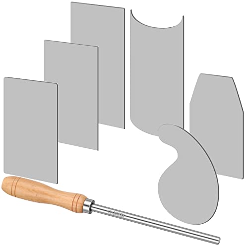 Therwen Card Scraper Burnisher, Cabinet Scraper Set for Woodworking,Silver - color: Silver