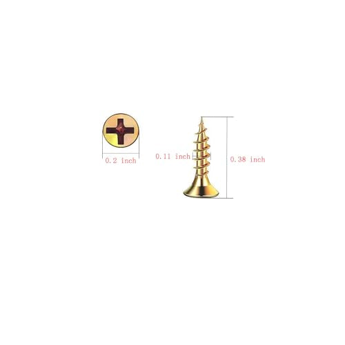 Wensilon # 4X3/8 (1000PCS) Flat Head Color zinc Wood Screw 3X10, Quick Metal self Tapping Flat Head - color: Yellow, size: #4x3/8"