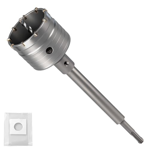 Professional 3" (75mm) Concrete Hole Saw 220mm SDS Plus & Dust Bag - size: 3" (75mm)