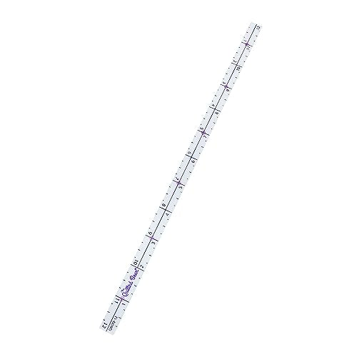 The Quilted Bear Quilter's Quarter - Transparent Acrylic Non Slip Quarter Inch Quilting, Patchwork & Sewing Ruler with ¼, ½, and 1" Markings (12 inches) - size: 12 Inch (Single)