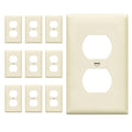 ENERLITES 10 Pack Duplex Outlet Covers Wall Plate, Light Almond - color: Light Almond, size: Standard Size