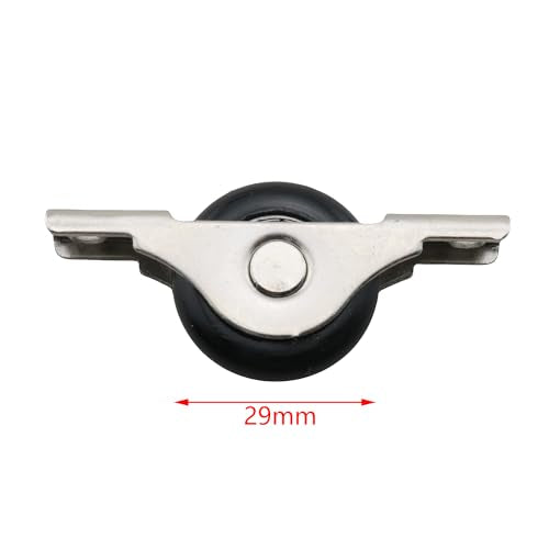 TAODAN 2PCS 29mm Black Screen Door Roller Wardrobe Wheel Nylon Pulleys with Stainless Steel Housing for Garage Screen Door and Sliding and Cabinet Door