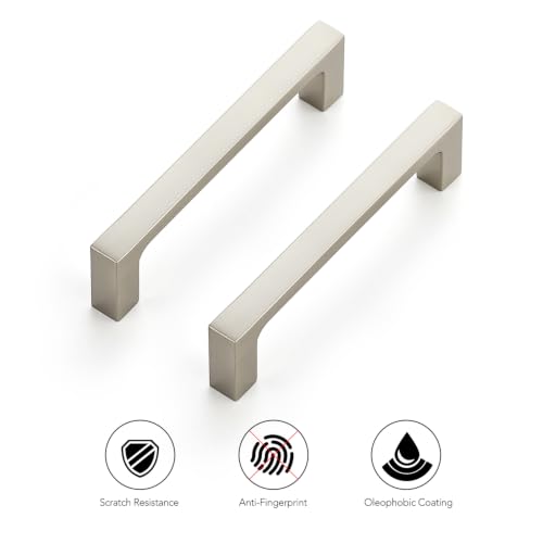 Ravinte Brushed Nickel Kitchen Cabinet Solid Handles,3-3/4 Inch,5 Pack - color: Brushed Nickel, size: 3-3/4 Inches Hole Center