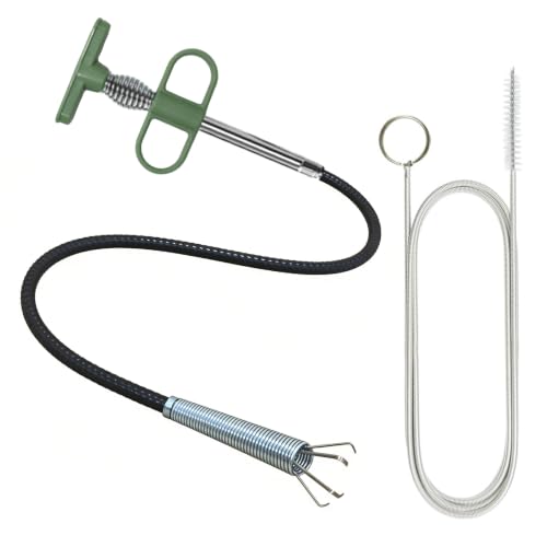 2-in-1 Drain Cleaning Kit, 33-Inch 4-Claw Grabber & 60-Inch Drain Brush - style: 60 IN