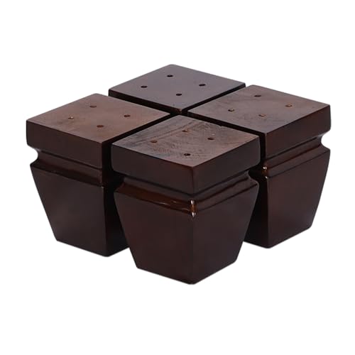 Wood Legs for Furniture 4 inch Heavy Duty Sofa Legs Square Brown Bed Legs Pack of 4, Mid Century Chair Feet, Sofa Replacement Parts, Dresser Leg Sideboard Recliner Couch Riser - color: Brown, size: 4"H*3.15"W (No Hanger Bolt)