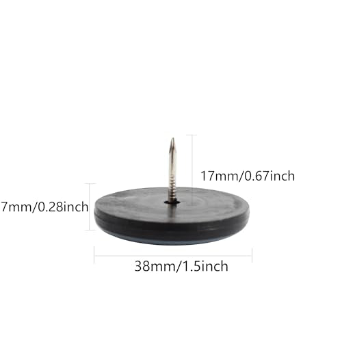 12pcs 1-1/2" Nail on Furniture Glides Sliders for Wooden Furniture, Furniture Sliders Pads Teflon Furniture Glides Chair Leg Pads Floor Protectors PTFE Moving Furniture Glides - size: 1.5"-12pcs