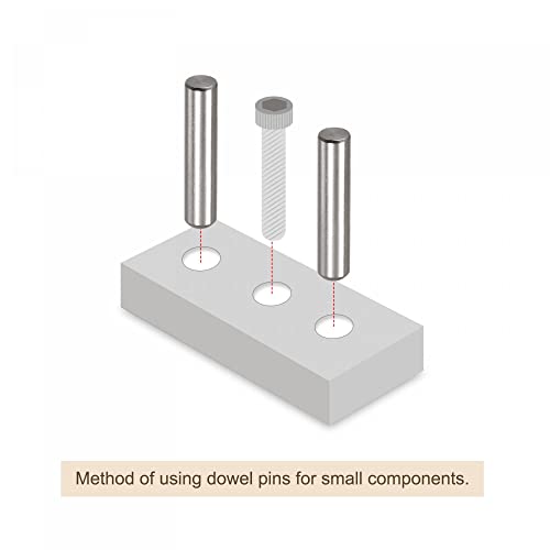 uxcell 2.8x10mm Dowel Pins, 50pcs 304 Stainless Steel Round Head Flat Chamfered End Dowel Pin Bunk Bed Pins Shelf Pegs Support Shelves Fasten Elements - size: 2.8x10mm