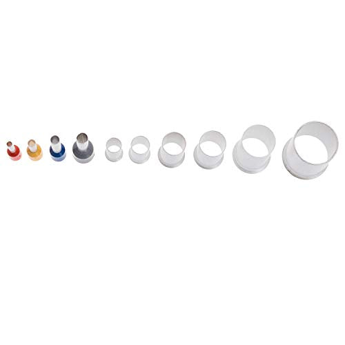 10-Sizes 16 14 12 10 8 6 4 2 1/0 2/0 Gauge Copper Wire Ferrules Assortment Kit Matte Tin Plating Pin Ferrules(390PCS KIT)