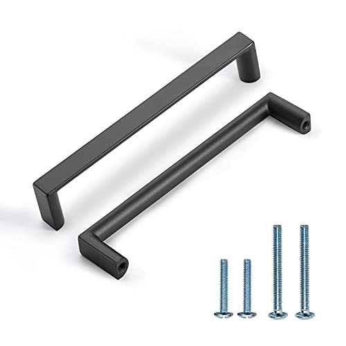 10 Pack 5 Inch(128mm) Kitchen Cabinet Handles Matte Black Cabinet Pulls Kitchen Cabinet Hardware Drawer Pulls for Dresser Cupboard Wardrobe - color: Matte Black, size: 5"/128MM Hole Center, style: 10 Pack