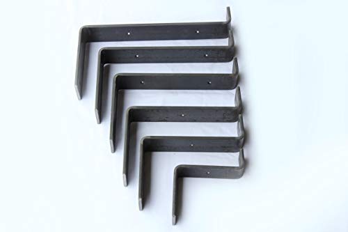 Shelf Brackets | Steel Handcrafted, 2 Inches Wide, 2 Inch Lip (Set of 2, Amish Made in Lancaster County, PA, Brackets Only, Shelf Not Included) | by Urban Legacy (7 " deep)