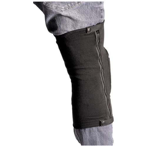 Klein Tools 60630 Tough-Flex Knee Sleeves for Work, Construction, Low-Profile Sleeve with Zipper, Gel-Like Foam, Black, L/XL - size: L/XL