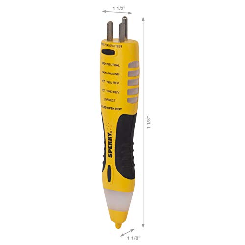 Sperry Instruments ESK3 Dualcheck 2-in-1 Pocket Digital Multimeter Tester Kit, Yellow