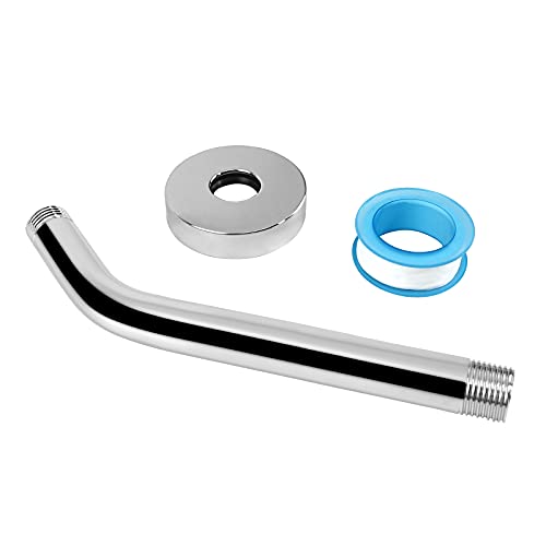 NearMoon Shower Arm with Flange, Made of 304 Stainless Steel Shower Extension Extender Pipe, Wall-Mounted for Fixed Bathroom Showerhead, Never Rust (10 Inch, Chrome Finish) - color: Chrome Finish, size: 10 Inch
