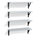 ROMGUAR CRAFT Wood Wall Floating Shelves Set of 4, 17" x 6" - Light Grey - color: Light Grey, size: 17" x 6"