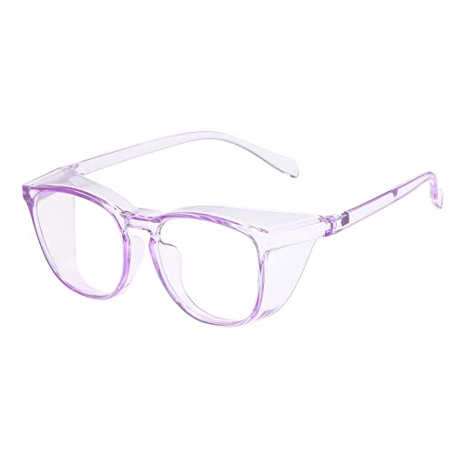 Safety Glasses for Men Women Nurses Anti Fog Stylish Fashion Comfortable Goggles with Side Shields Eye Protection for Adult - color: Purple