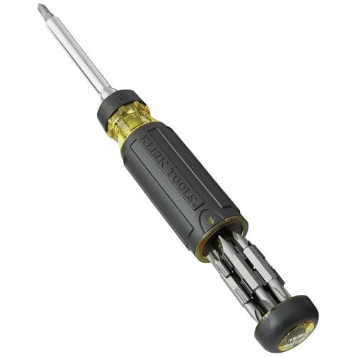 Klein Tools 32305 Multi-bit Ratcheting Screwdriver, 15-in-1 Tool with Phillips, Slotted, Square, Torx and Combo Bits and 1/4-Inch Nut Driver - size: 15-in-1, Standard