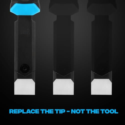 OX Pro 1" Replaceable Tip Wood Chisel with Sheath - Full Tang, Extra Tips | Holster Mounts to Tool Belt & Molle Systems, Reinforced Striking Cap Resists Bending, Slim Ergonomic Grip, Precise Control