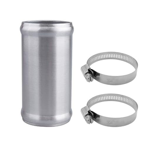 AC PERFORMANCE 2" (51mm) OD Aluminum Alloy Hose Joiner Silicone Pipe Connector Bead, 4" Length with 304 SS Clamps - size: 2" (51mm)
