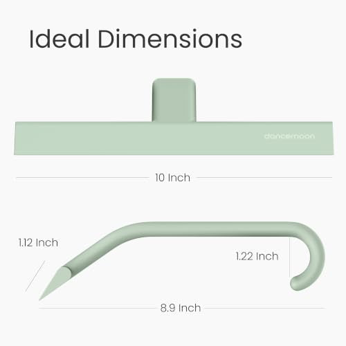 dancemoon JustHang Shower Squeegee with Built-in Hook, 10'' Matte Green - color: Matte Green