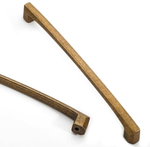 Asidrama 10 Pack 7.5 inch Brushed Antique Brass Kitchen Cabinet Handles - color: Antique Brass, size: 7.5" Hole Center(192mm)
