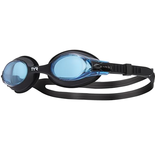 TYR Kids' Swimple Goggles - Colorful Swim Goggles for Beginners - color: Blue/Black