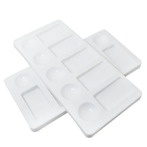 10PCS Rectangular Watercolor Palette Art Gouache Palette Acrylic Paint Mixing Tool 21x10x1.5cm Ideal for Sketching Essential for Outdoor Painting Classes White