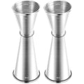 Briout 2Pc Double Cocktail Jigger for Bartending,2OZ 1OZ,Rolled Edge Silver - color: Frosted Silver, size: Rolled Edge-1oz/2oz-2PC