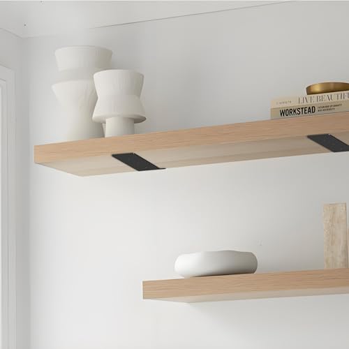 Floating Shelf Brackets,10 Pack Heavy Duty L Brackets for Shelves, 6 Inch Black Stainless Steel Countertop Support Brackets,Wall Mounting for Wood - size: 6 Inch, style: Black 10 Pack