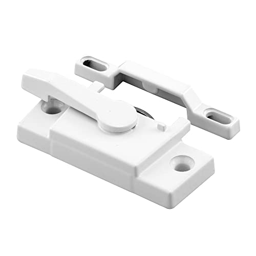 Prime-Line F 2744 Sash Lock, Single Unit, White – Diecast Construction, White Powder Coat w/ Enamel Finish, Designed for both Single & Double Hung Windows (Single Pack)