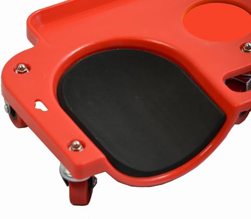 MaxWorks 50916 MaxxHaul Rolling Knee Creeper/Pads ABS High Impact Frame, 5 Swivel Castors, Tool Tray Holder