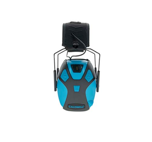 Caldwell E-Max Pro Electronic Hearing Protection Earmuffs Sound Amplification, Low Profile, for Range Shooting, Hunting - style: Youth-neon Blue
