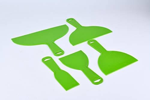 5Pcs Plastic Putty Knife Flexible Scraper For Spackle Wallpaper Repair Tool