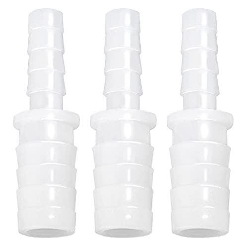 Plastic Hose Barb Reducer Pipe Fittings 5/16" to 5/32" Connectors Joint Splicer Mender Adapter Union Boat Water Air Aquarium O2 Fuel (Pack of 3) - size: 5/16" to 5/32"